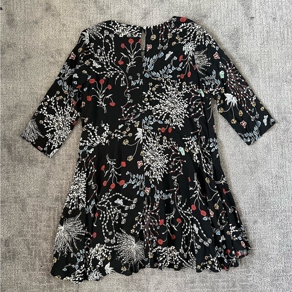 Entro Long Sleeve Black Floral Print Mini Dress - Picture 5 of 5